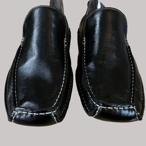 Steve Madden Men's Black Slip-On Loafers With Contrast Stitching Size 8.5 - Picture 15 of 16